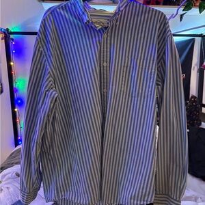 St. John's Bay Blue and White Striped Casual Shirt
